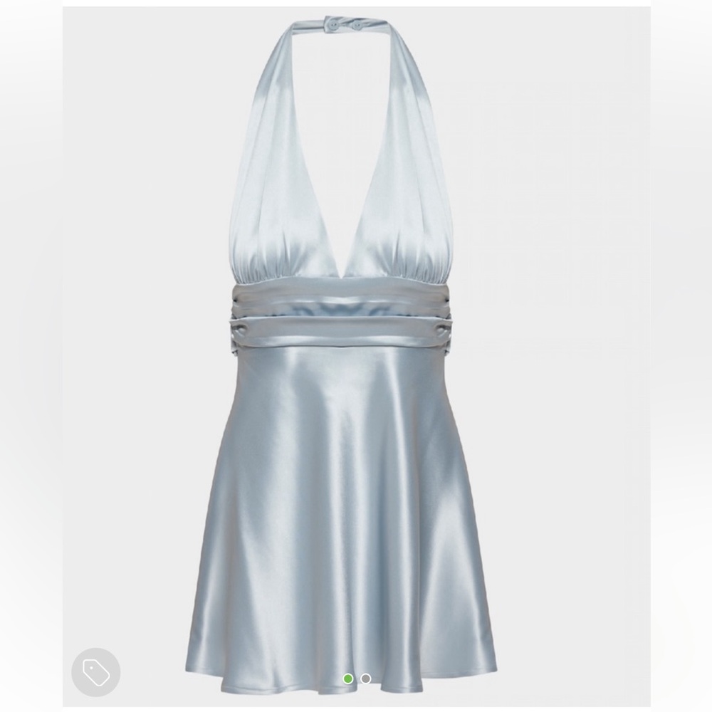 Aritzia Silver Halter Mini Dress